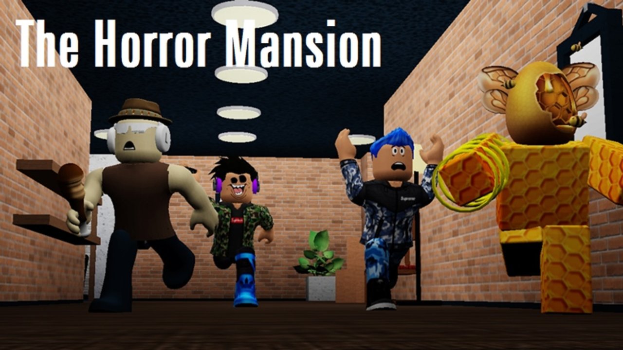 Survivor sprinting through a dark Horror Mansion hallway while a killer closes the chase behind them